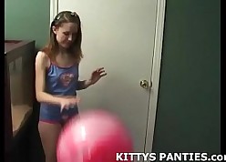 18yo Kitty carrying-on thither a addle respecting a miniskirt